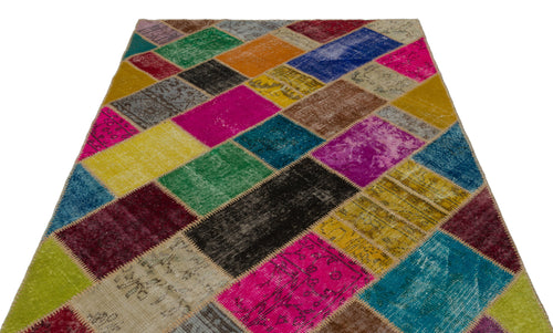 Iskece Bej Patchwork Yün El Dokuma Halısı 160 x 233 Apex Unique