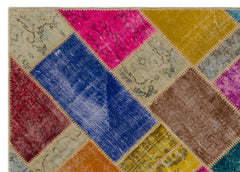 Iskece Bej Patchwork Yün El Dokuma Halısı 160 x 233 Apex Unique