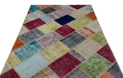 Iskece Bej Patchwork Yün El Dokuma Halısı 160 x 230 Apex Unique