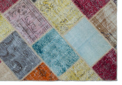 Iskece Bej Patchwork Yün El Dokuma Halısı 160 x 230 Apex Unique