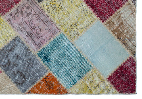 Iskece Bej Patchwork Yün El Dokuma Halısı 160 x 230 Apex Unique
