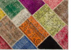 Iskece Bej Patchwork Yün El Dokuma Halısı 160 x 230 Apex Unique