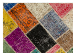 Iskece Bej Patchwork Yün El Dokuma Halısı 160 x 230 Apex Unique