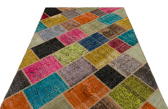 Iskece Bej Patchwork Yün El Dokuma Halısı 160 x 230 Apex Unique