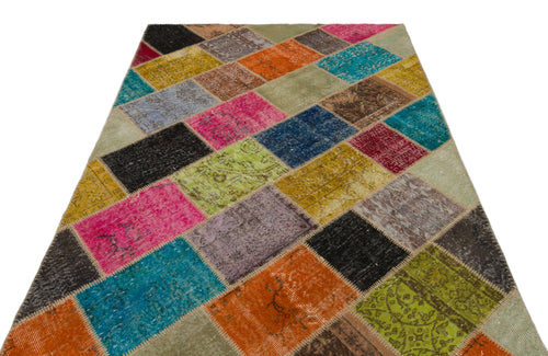 Iskece Bej Patchwork Yün El Dokuma Halısı 160 x 230 Apex Unique