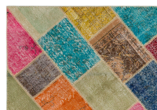 Iskece Bej Patchwork Yün El Dokuma Halısı 160 x 230 Apex Unique