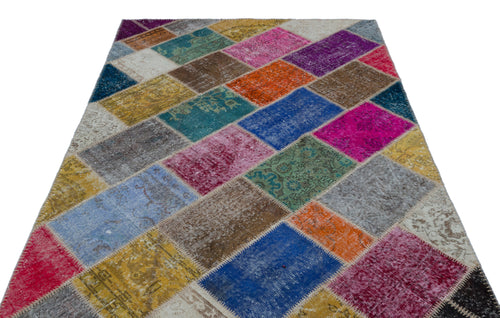 Iskece Bej Patchwork Yün El Dokuma Halısı 160 x 230 Apex Unique