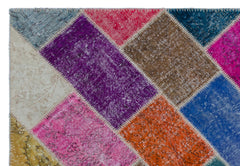 Iskece Bej Patchwork Yün El Dokuma Halısı 160 x 230 Apex Unique