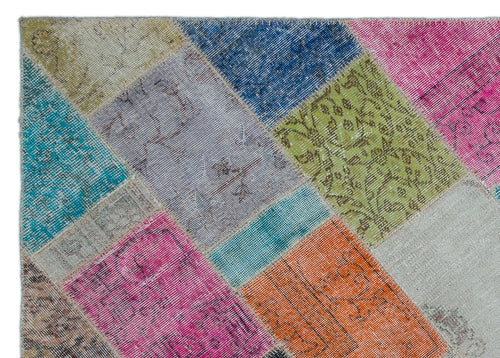 Iskece Bej Patchwork Yün El Dokuma Halısı 160 x 230 Apex Unique