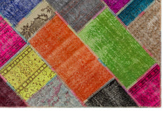 Iskece Bej Patchwork Yün El Dokuma Halısı 160 x 230 Apex Unique