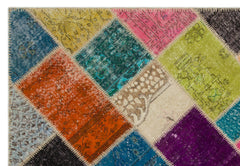 Iskece Bej Patchwork Yün El Dokuma Halısı 160 x 230 Apex Unique