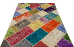 Iskece Bej Patchwork Yün El Dokuma Halısı 160 x 230 Apex Unique