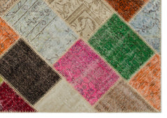 Iskece Bej Patchwork Yün El Dokuma Halısı 160 x 230 Apex Unique