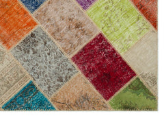 Iskece Bej Patchwork Yün El Dokuma Halısı 160 x 230 Apex Unique