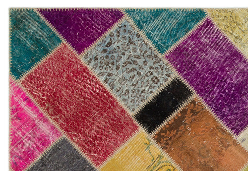 Iskece Bej Patchwork Yün El Dokuma Halısı 160 x 230 Apex Unique