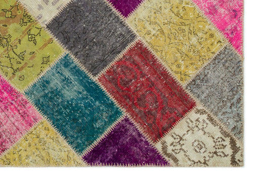 Iskece Bej Patchwork Yün El Dokuma Halısı 160 x 230 Apex Unique
