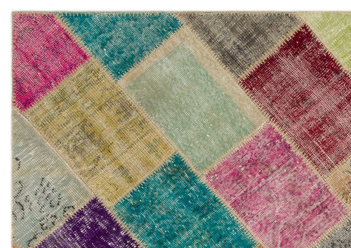 Iskece Bej Patchwork Yün El Dokuma Halısı 160 x 230 Apex Unique