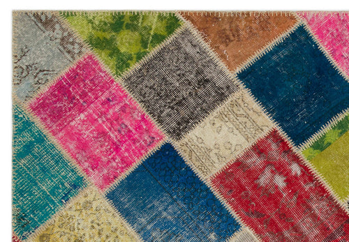 Iskece Bej Patchwork Yün El Dokuma Halısı 160 x 230 Apex Unique