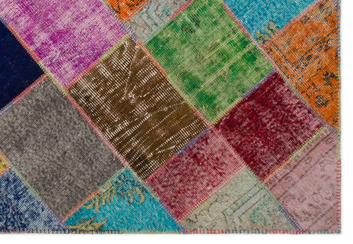 Iskece Bej Patchwork Yün El Dokuma Halısı 160 x 230 Apex Unique