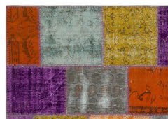 Iskece Bej Patchwork Yün El Dokuma Halısı 160 x 230 Apex Unique