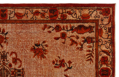 Mora Turuncu Eskitme Yün El Dokuma Halısı 177 x 279 Apex Unique