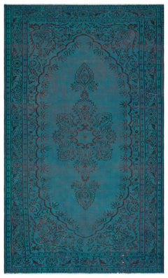 Atina Turkuaz Eskitme Yün El Dokuma Halısı 187 x 305 Apex Unique