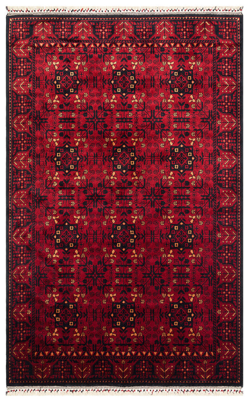 Boheimkirchen Kırmızı Klasik Afgan / Yağcıbedir Desenli El Emeği ile Özel Tezgahlarda Üretilen Viskon El Dokuma Halı Eko