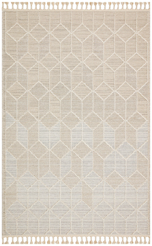 Gallarate Bej Geometrik Hav Toz Vermez Hasır Dokuma Modern Makine Halısı Eko