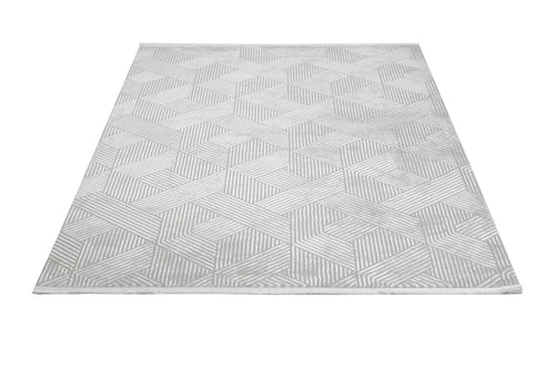 Boice Krem Geometrik Mikropolyester Makine Halısı Nexus