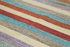 Scrap Fuşya Geometrik Pamuk Yün El Dokuma Halısı 243x320 Agacan