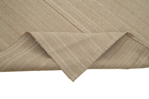 Vintage Flatweave Kahverengi Eskitme Pamuk Yün El Dokuma Halısı 283x323 Agacan