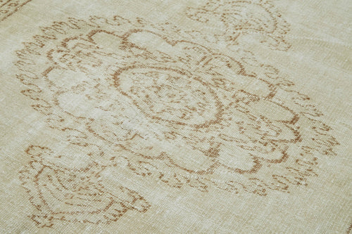 Vintage Bej Eskitme Pamuk Yün El Dokuma Halısı 166x263 Agacan