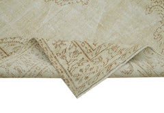 Vintage Bej Eskitme Pamuk Yün El Dokuma Halısı 166x263 Agacan