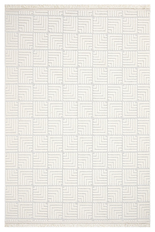 Dreamer Krem Geometrik Polyester Makine Alan Halısı Luxess