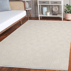 Dreamy Bej Geometrik Polyester Makine Alan Halısı