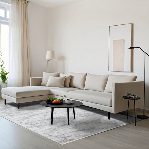 Greta Gri Modern Polyester Makine Halısı
