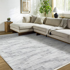 Greta Gri Modern Polyester Makine Halısı