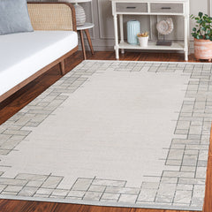 Cattail Gri Geometrik Akrilik Makine Halısı