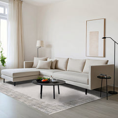 Cattail Gri Geometrik Akrilik Makine Halısı