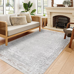 Mina Liya Krem Eskitme Akrilik Makine Halısı 80x150