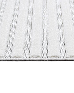 Sophia Krem Çizgili Polyester Makine Halısı