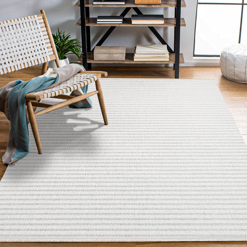 Sophia Krem Çizgili Polyester Makine Halısı