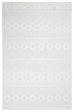 Mila Krem Çizgili Polyester Makine Halısı