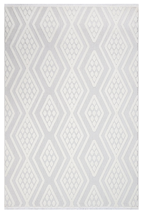 Scarlett Krem Geometrik Polyester Makine Halısı