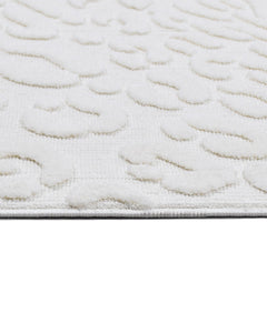 Spruce Beyaz Geometrik Polyester Makine Alan Halısı