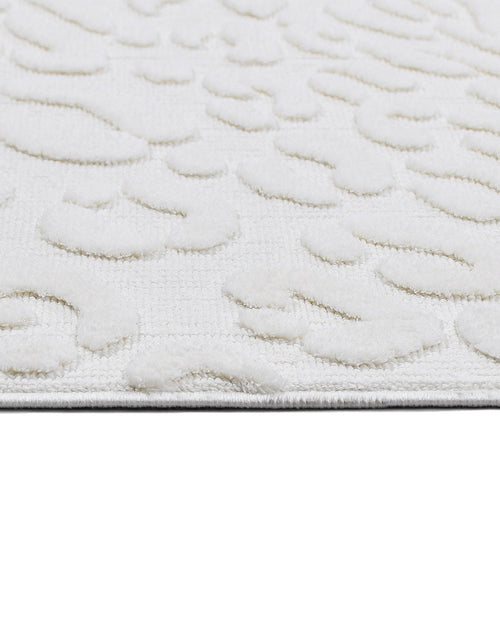 Spruce Beyaz Geometrik Polyester Makine Alan Halısı
