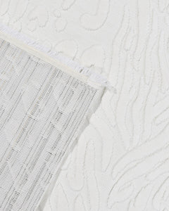 Spruce Beyaz Geometrik Polyester Makine Halısı