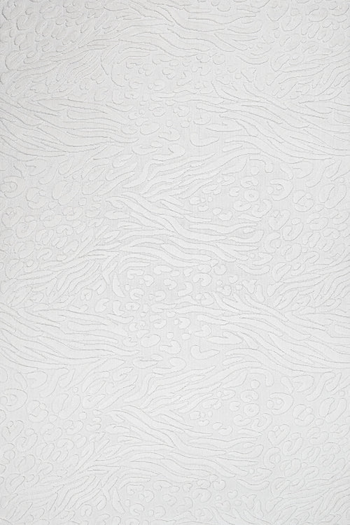 Spruce Beyaz Geometrik Polyester Makine Halısı
