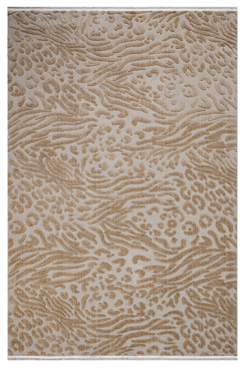 Sunbeam Kahverengi Geometrik Polyester Makine Alan Halısı