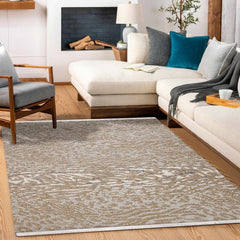 Sunbeam Kahverengi Geometrik Polyester Makine Halısı